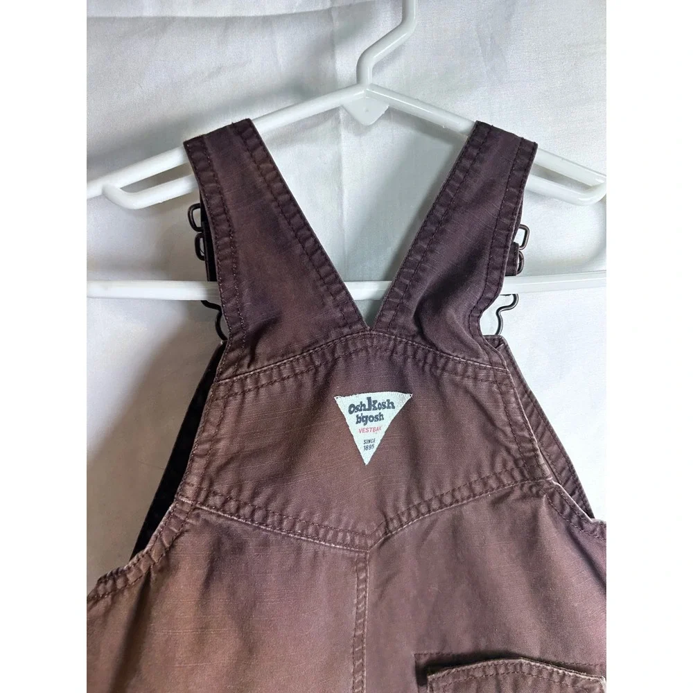 OshKosh B'gosh Cargo Overalls 18 Mos Brown Ripstop Vestbak Kids